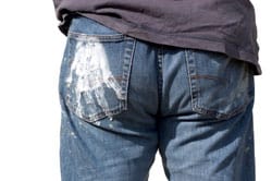 Paint on jean pocket