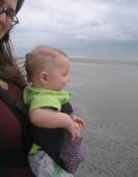 Mom with baby and Baby Bjorn carrier