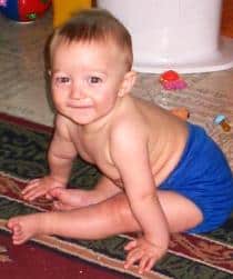 Baby in diaper cover