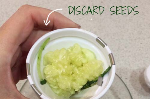 Discard seeds from veggetti