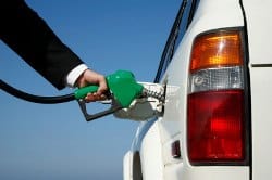 Filling up at gas station