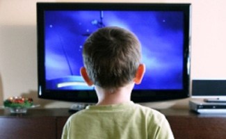 Kid watching TV
