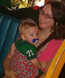 Mom with Mei Tai baby carrier 