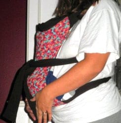 Mom with Mei Tai baby carrier