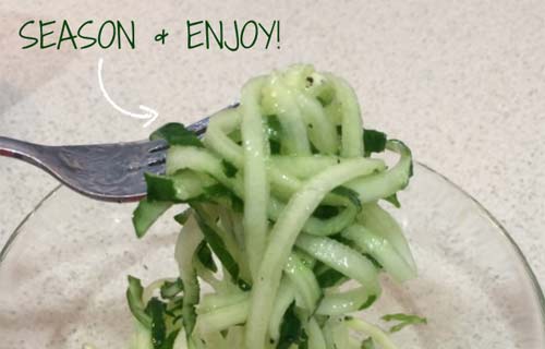 Season and eat zoodles