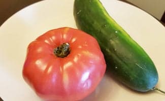 Tomato and cucumber