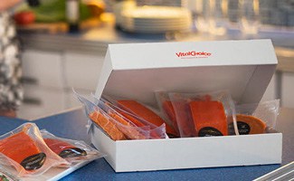 Vital Box on a kitchen counter with fish inside