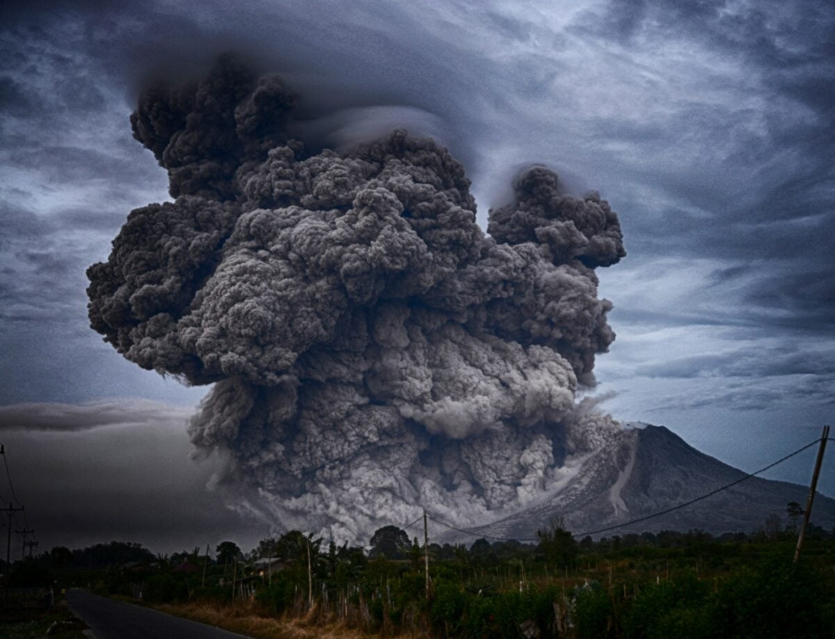 Volcano ash cloud.