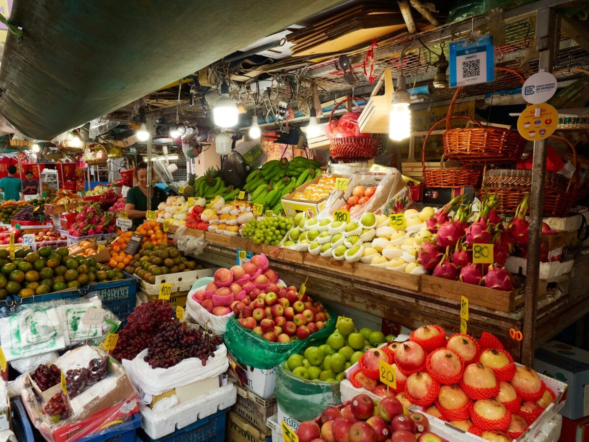 Grocery market produce section 