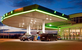Green gas station