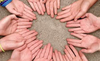 Hands in circle