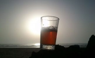 Iced tea in sun